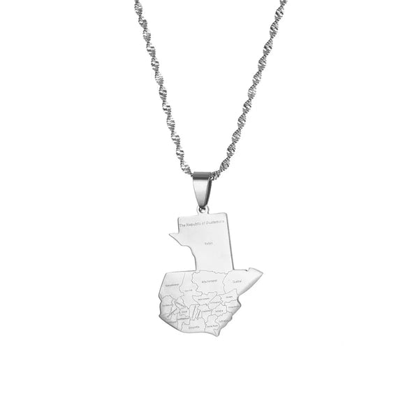 Guatemala Map Necklace