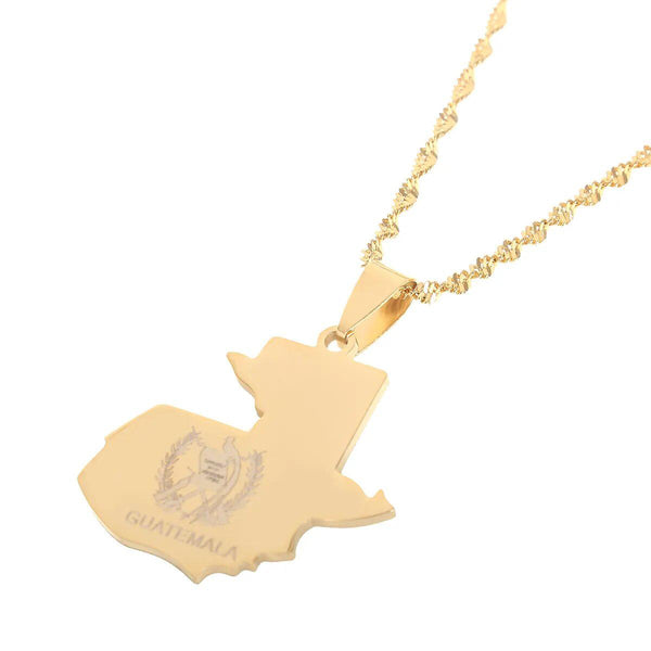 Guatemala Map Necklace