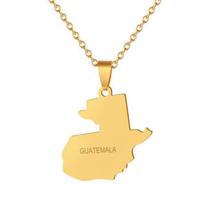 Guatemala Map Necklace