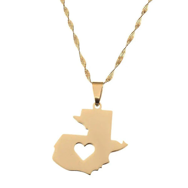 Guatemala Map Necklace