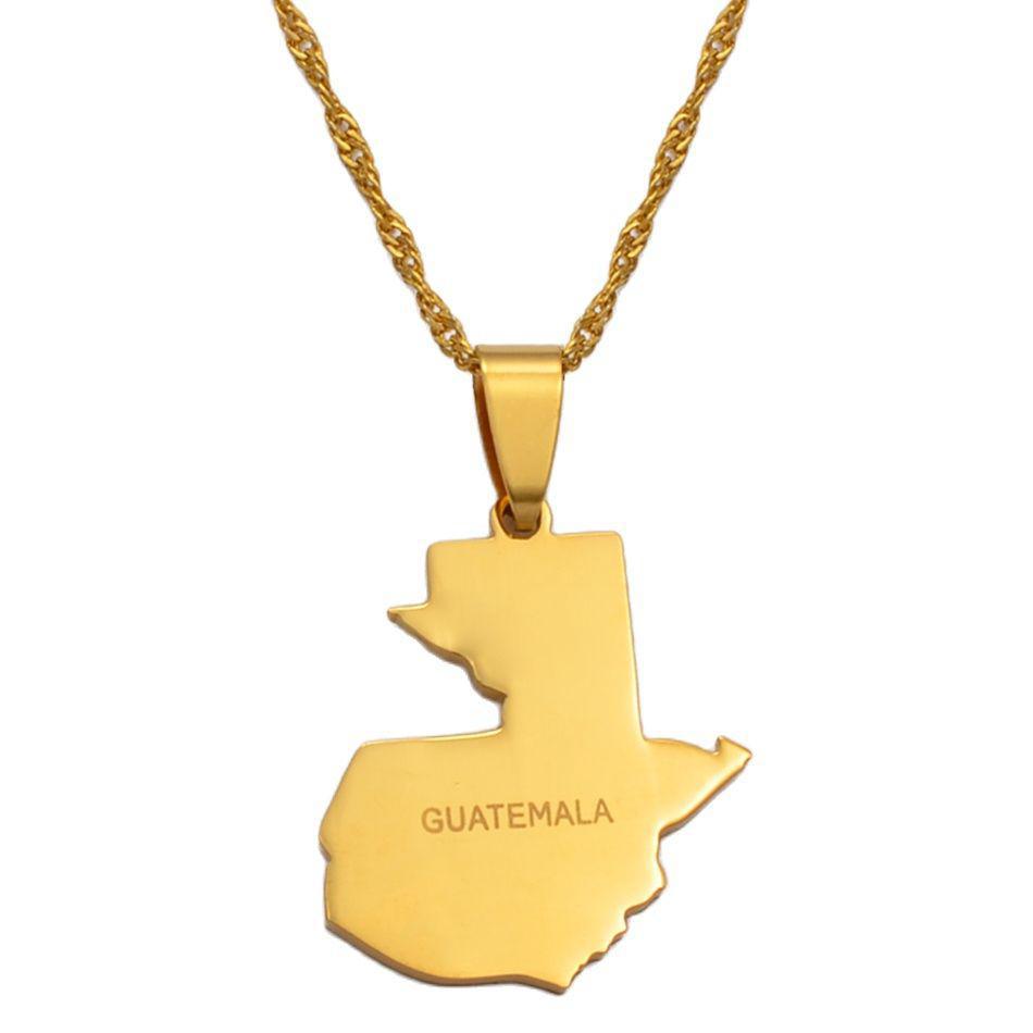 Guatemala Map Necklace