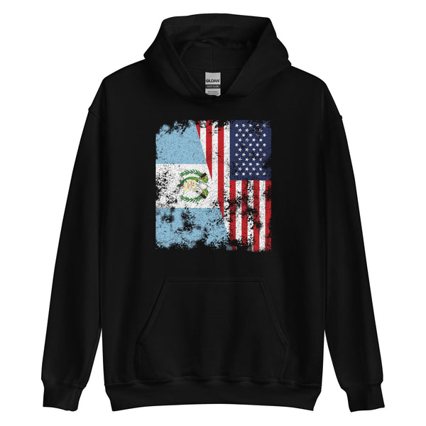 Guatemala USA Flag - Half American Hoodie