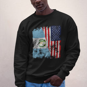 Guatemala USA Flag - Half American Sweatshirt
