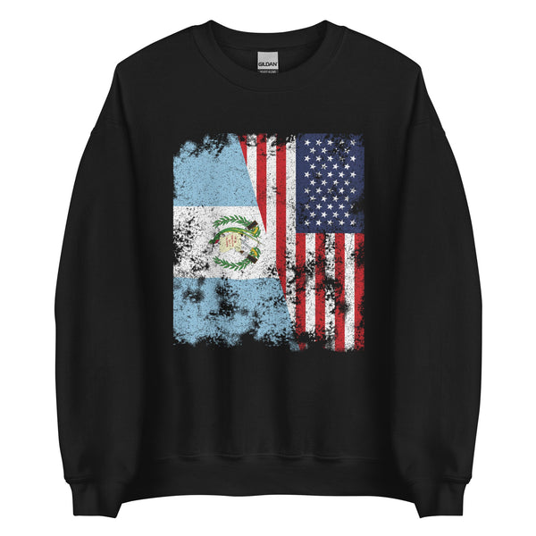 Guatemala USA Flag - Half American Sweatshirt