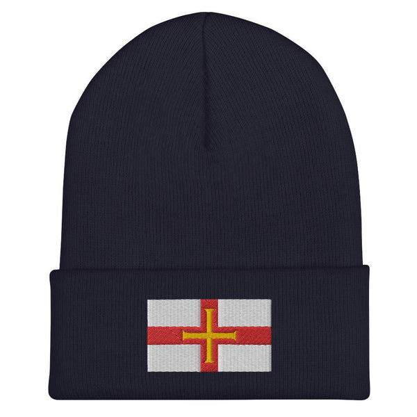 Guernsey Flag Beanie - Embroidered Winter Hat