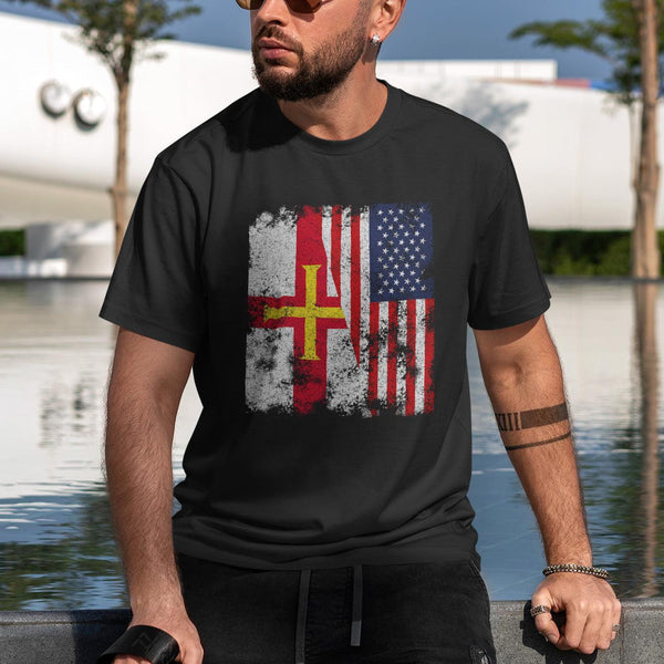 Guernsey USA Flag - Half American T-Shirt