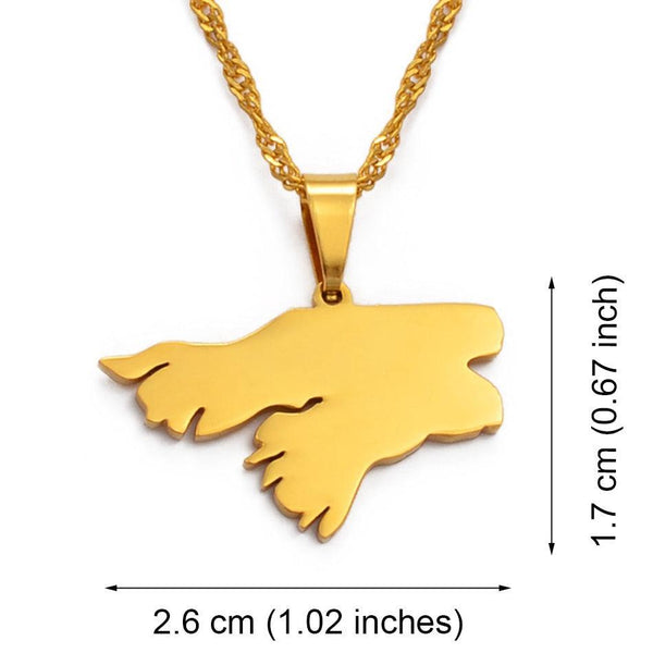 Guinea Bissau Map Necklace