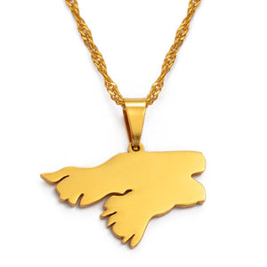 Guinea Bissau Map Necklace