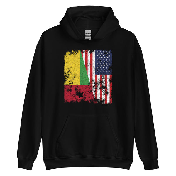 Guinea Bissau USA Flag - Half American Hoodie