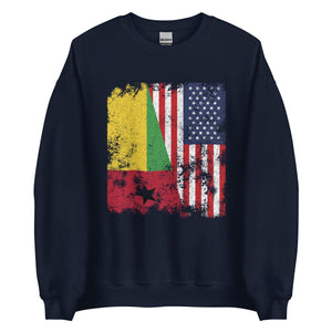 Guinea Bissau USA Flag - Half American Sweatshirt