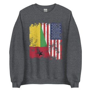 Guinea Bissau USA Flag - Half American Sweatshirt