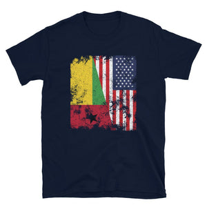 Guinea Bissau USA Flag - Half American T-Shirt