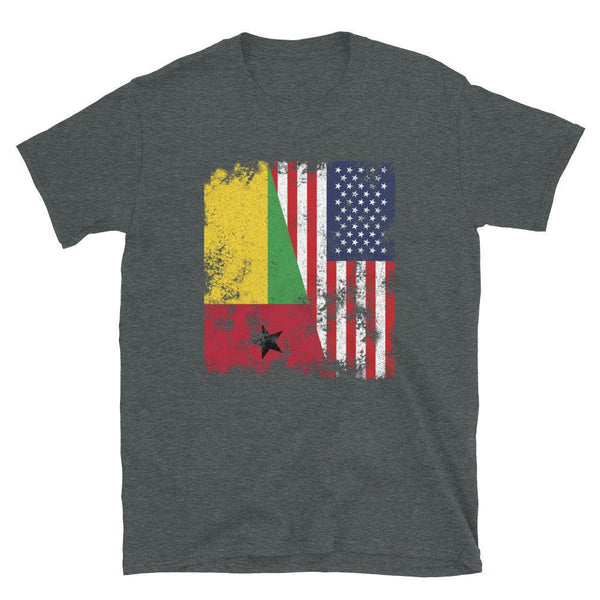 Guinea Bissau USA Flag - Half American T-Shirt