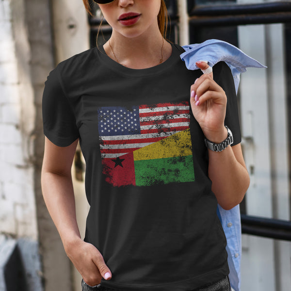 Guinea Bissau USA Flag T-Shirt