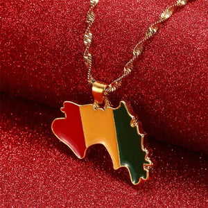 Guinea Flag Map Necklace