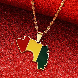 Guinea Flag Map Necklace