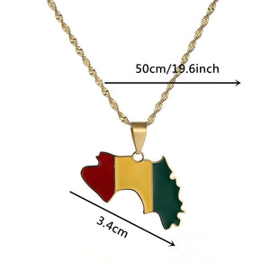 Guinea Flag Map Necklace