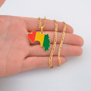 Guinea Flag Map Necklace