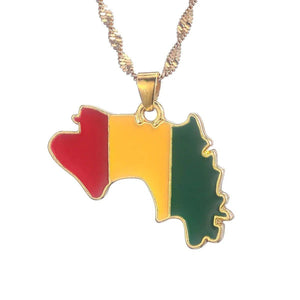 Guinea Flag Map Necklace