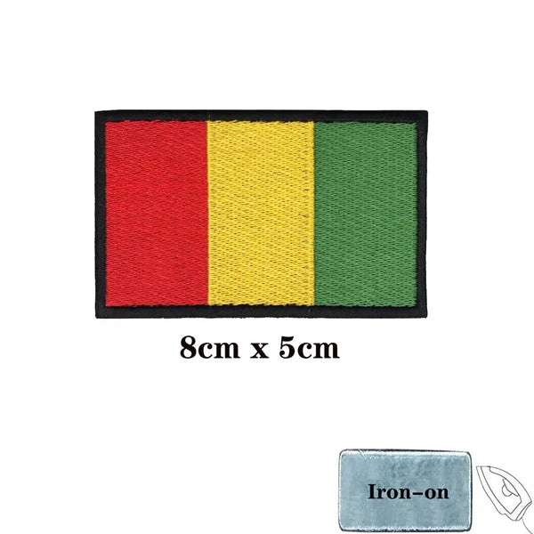 Guinea Flag Patch - Iron On/Hook & Loop Patch