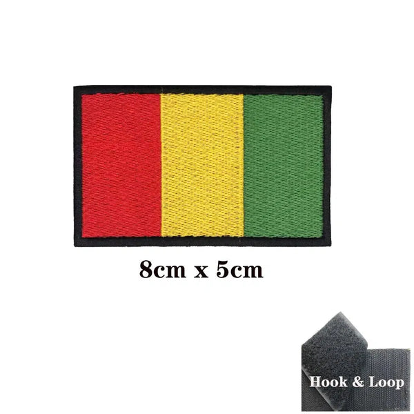 Guinea Flag Patch - Iron On/Hook & Loop Patch