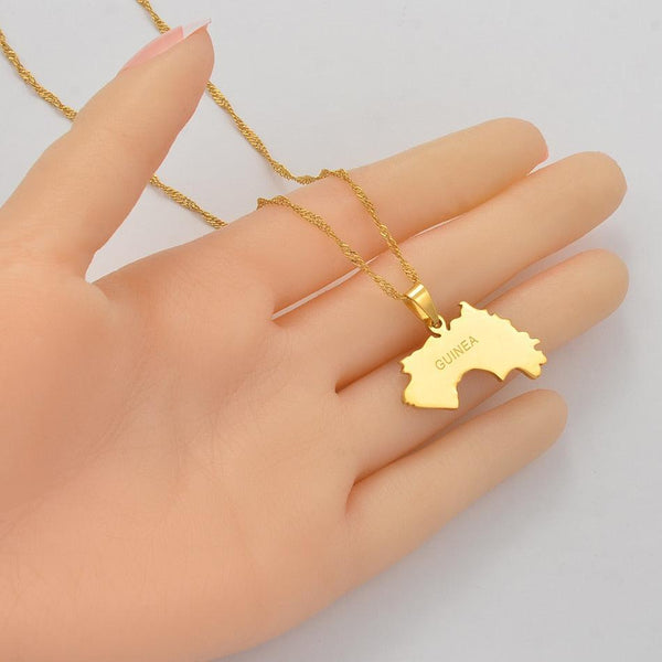 Guinea Map Necklace