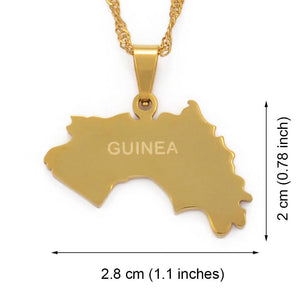 Guinea Map Necklace