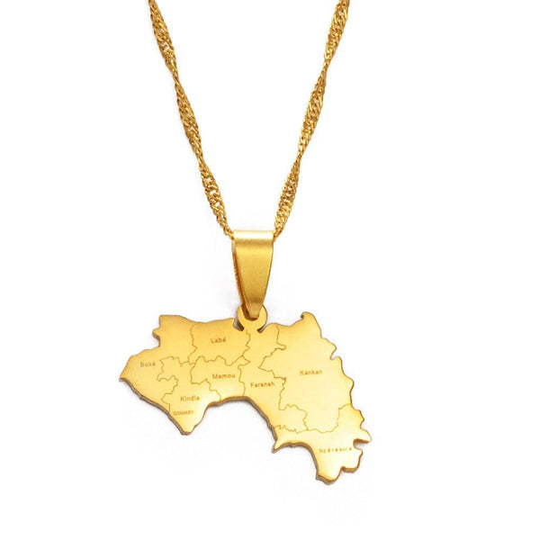 Guinea Map Necklace