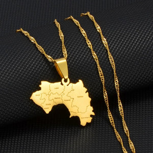 Guinea Map Necklace