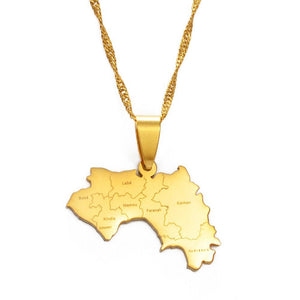 Guinea Map Necklace