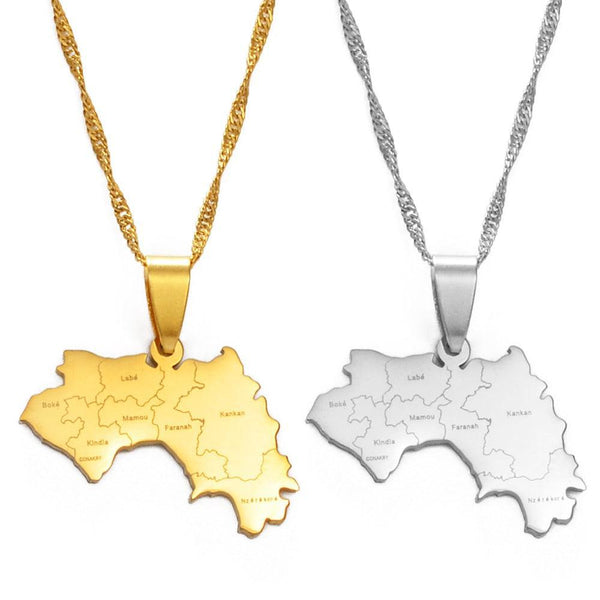 Guinea Map Necklace