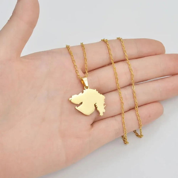 Gujarat Map Necklace