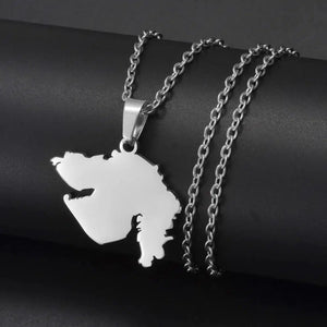 Gujarat Map Necklace