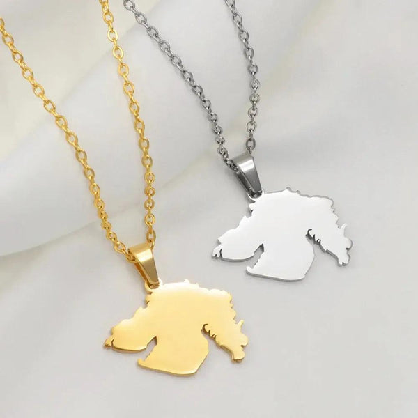 Gujarat Map Necklace