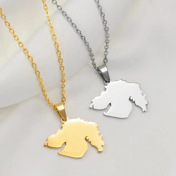 Gujarat Map Necklace