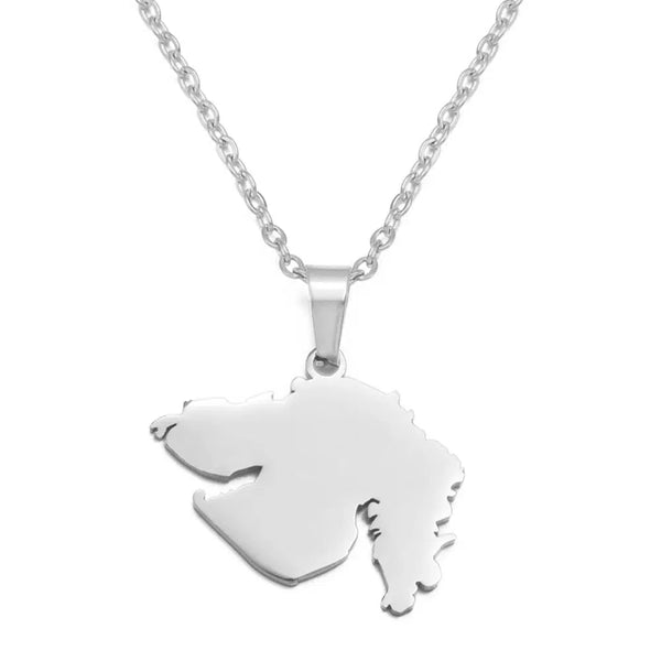 Gujarat Map Necklace