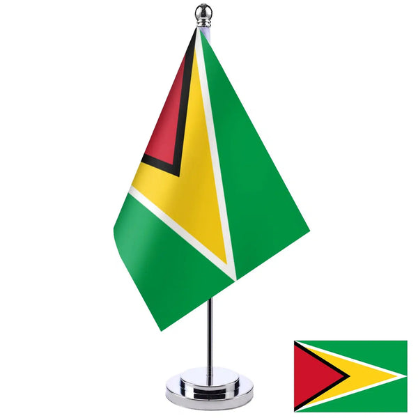 Guyana Desk Flag - Small Office Table Flag