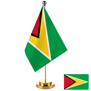 Guyana Desk Flag - Small Office Table Flag