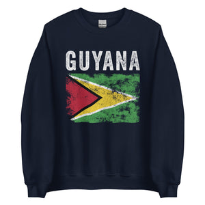 Guyana Flag Distressed - Guyanese Flag Sweatshirt