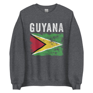 Guyana Flag Distressed - Guyanese Flag Sweatshirt