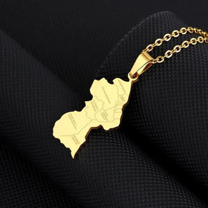Guyana Flag Map Necklace