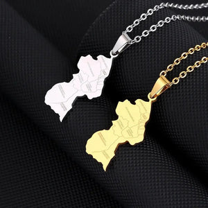 Guyana Flag Map Necklace