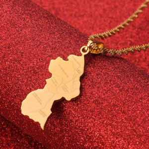 Guyana Map Necklace