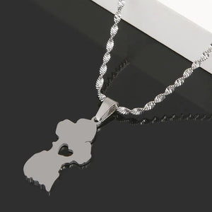 Guyana Map Necklace