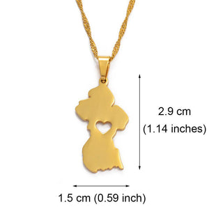 Guyana Map Necklace