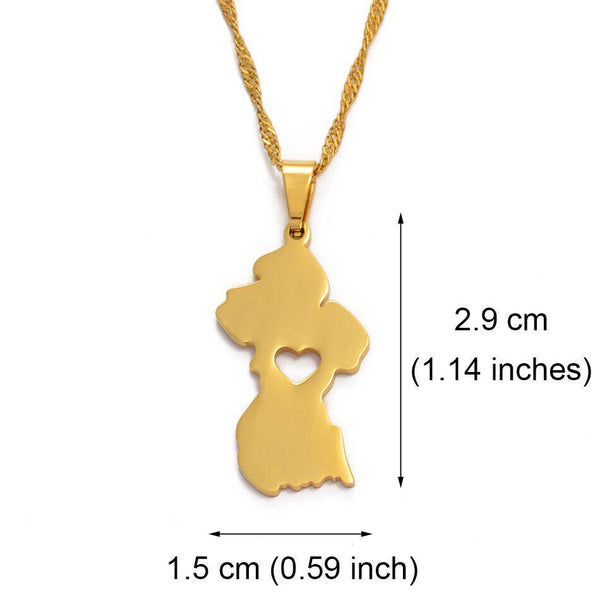 Guyana Map Necklace