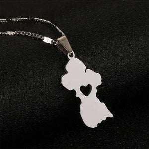 Guyana Map Necklace