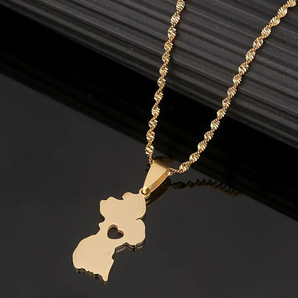 Guyana Map Necklace