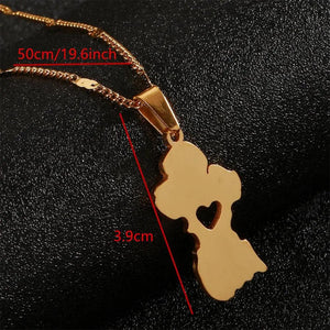 Guyana Map Necklace