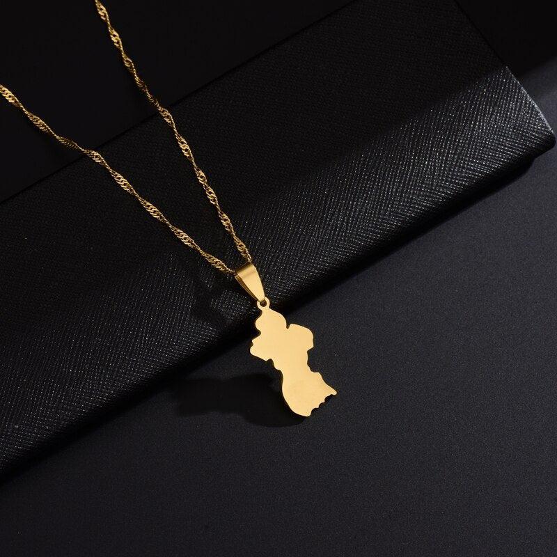 Guyana Map Necklace